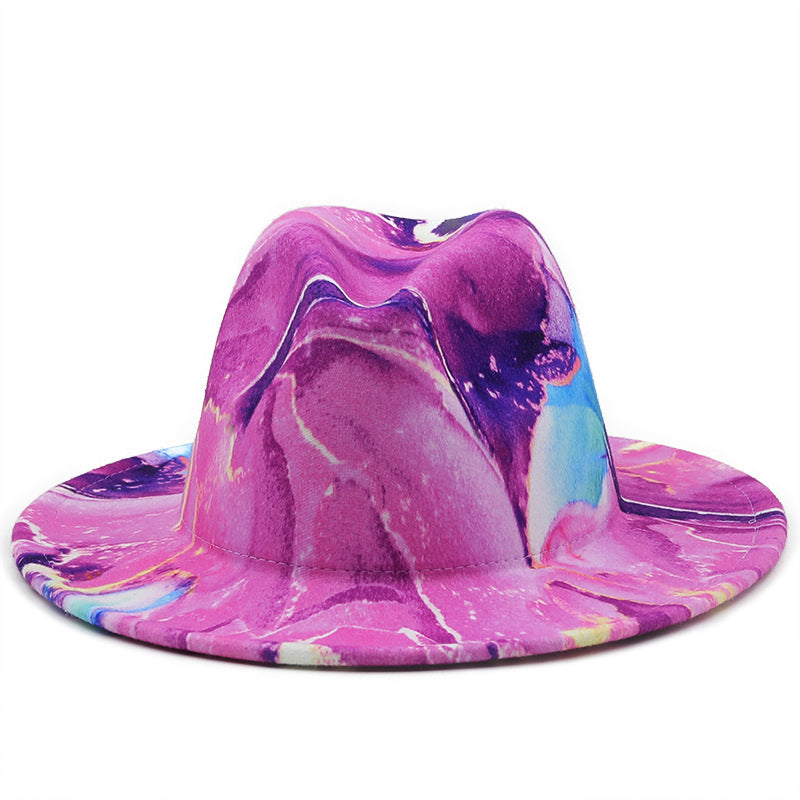 Women's Digital Printing Woolen Hat Top Hat