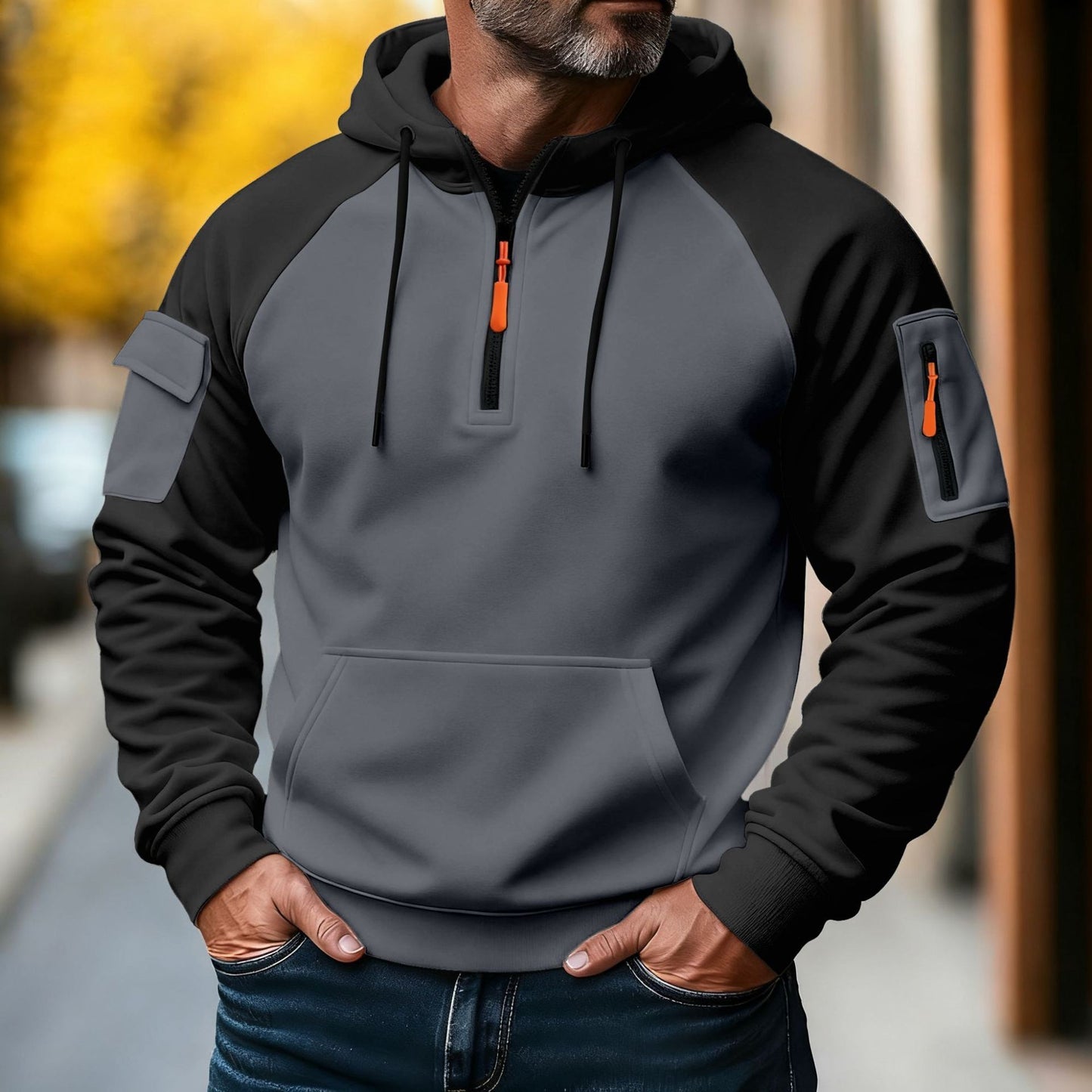 Zip Leisure Pullover Hoodie